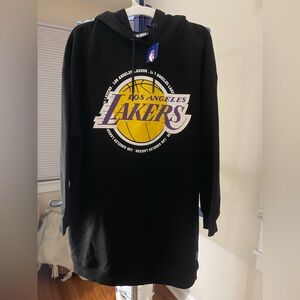 Lakers NBA long sleeve hoodie fleece t-short dress M New